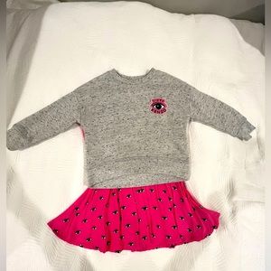 KENZO dress and sweater set in size 2T. Pink evil eye print. Washed & worn 2x’s.